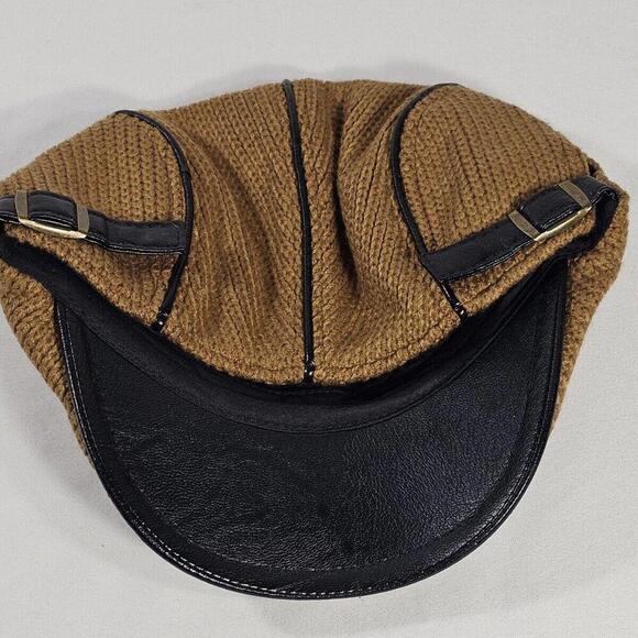 Jamont Men's Knit Flat Padded Warm Beret Caps Casual Wool And Leather Hat - Picture 10 of 12